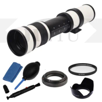 JINTU 420-800mm F/8.3 MF Telephoto Lens + Cleaning Kit for Nikon D90 D300 D500 D600 D610 D700 D750 D800 D810 D800E D850 Camera