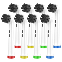 8x Charcoal Bristles Replacement Brush Heads Compatible with Oral B Braun Electric Toothbrush 1000 500 1500 7500 8000 7000 3000