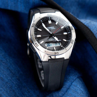 【CASIO 卡西歐】日本限定 運動風格太陽能電波腕錶(WVA-M640-1AJF)