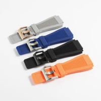 Straps 24mm Fits For Bell &amp;Ross BR-01 BR-03 Silicone Watch Band With Tool