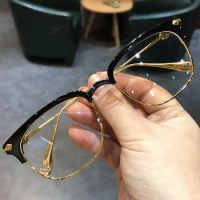 Classic Semi Rimless Anti Blue Light Blocking Glasses Men Square Ray Filter Business Eyeglasses Frames Computer Women Goggles