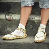 純手工日式草鞋 涼鞋男女夏季純手工藤草編織系帶個性特色天然COS