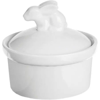 《EXCELSA》兔子蓋+瓷製烤杯(9.5cm) | 點心烤模