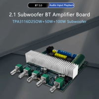 250W+50W+100W TPA3116 Subwoofer Amplifier Audio Board 2.1 HiFi Amplificador USB DAC Bluetooth 5.0 Power Amplifiers