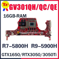 GV301QH Laptop Motherboard For ASUS ROG Flow X13 GV301 GV301QC GV301QE Mainboard R7-5800H R9-5900H GTX1650 RTX3050 RTX3050Ti 16G