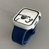 全城熱賣 - 拼色磨砂硬殼純色矽膠錶帶適用iwatch保護殼s8蘋果手錶applewatch深藍色+淺灰硬殼49mm（Ultra/Ultra2/3）短版！