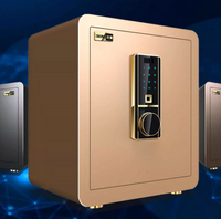 左手開保險櫃家用小型指紋保險箱家用全鋼防盜左開門高40cm釐米夾萬隱形家庭保管箱文件牀頭櫃入牆辦公室