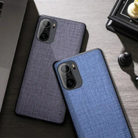 Textile Texture Case For Xiaomi Poco F3 F2 Pro F1 Premium Febric+PC Protective Back Cover for xiaomi pocophone f1 f2 pro f3 case
