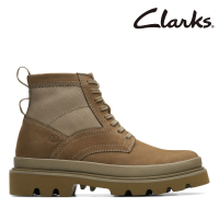 Clarks 男靴 Badell Hi 鋸齒狀厚底圓頭設計工裝靴 軍靴 工程靴(CLM73424B)