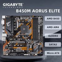 Gigabyte B450M AORUS ELITE Motherboard Support AMD Socket AM4 Ryzen 9 5950X 5900X R7 5800X3D CPU AMD B450 4xDDR4 HDMI Micro ATX