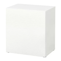 BESTÅ 附門片層架組, 白色/laxviken 白色, 60x42x64 公分