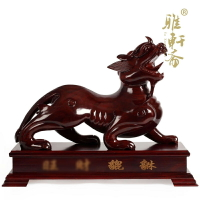紅木工藝品 東陽木雕刻貔貅擺件特大60cm 實木質動物家居擺設
