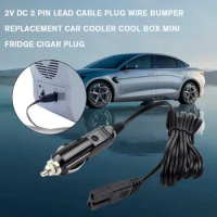 2m DC 12V 2 Pin Cable Plug Wire Bumper Replacement Car Cooler Cool Box Mini Fridge 2 Pin Lead Cigar Plug Power Extension Cord
