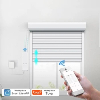 Tuya WiFi Smart Motor Electric Chain Roller Blinds Shade Shutter Drive RF Remote Kit Smart Life App via Work With Alexa/Google