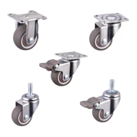 1Pcs 1-2Inch Furniture Casters Soft Rubber Universal Wheel Swivel Caster Roller Wheel for Platform Trolley Accessory
