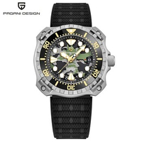 PAGANI DESIGN 2023 New Military Men Mechanical Watch Titanium Fashion Camouflage Skeleton Dial Automatic 200M Sports Diver Watch