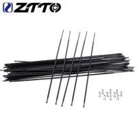 ZTTO MTB Road Bicycle 12PCS Aero Straight Pull Spokes With Nipples For Mountain Road Bike 26 650B 27.5 29 700C Wheels