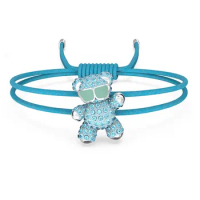 hip hop Doll Teddy Bear sunglass full crystal Adjustable rope Bracelet