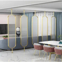 Lobby Gold Metal Room Divider Partition screen stainless steel panel folding room divider 3d wall decor panel