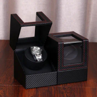 New 2021 Watch Winder For Single Watch Black Leather Mechanical Watch Winder Men's Watch Storage boxes Case