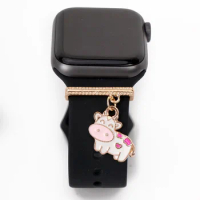 1pc Cute Cows WatchBands Charm Decoration for Apple Watch Band Accessories for Galaxy Watch Series Bands Charms Gift