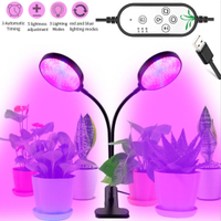 LED Grow Light Dual Head Timing Plant Grow Lights for Indoo