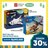 Best Seller Bundle - LEGO Creator 31134 Space Shuttle + LEGO City 60411 Fire Rescue Helicopter