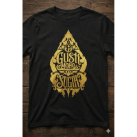 Robitshirt Kaos Kata Jawa \Gusti Moho Sugih\" - Gunungan Wayang | Kaos Distro Pria Cotton Combed 24s