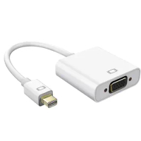 Mini DisplayPort Display Port DP To VGA Adapter Cable For Apple MacBook Adapter Cable white