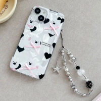 Fashion Pink Bowknot Pearl 3D Case For Vivo V50 V40 V30 Pro V30E V29 Lite V27E V25E Y39 Y04 Y29S Y19