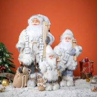 免運 北歐風白色圣誕老人擺件拎包滑板圣誕公仔禮品