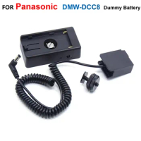 NP F970 F750 F550 Battery Adapter Plate With DMW-DCC8 BLC12 Fake Battery For Panasonic DMC-G80 G81 G85 GX8 G5 G6 G7 FZ300 FZ200