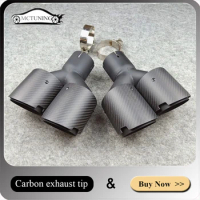 One Pair Y Model Four Slots Car Universal For Akrapovic Exhaust Pipe Stainless Steel Carbon Fiber Matte Black Muffler Tip Nozzle