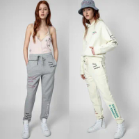 French ZV Embroidered Printed Sweatpants High Quality Cotton Pants Jogging Pants Outdoor Casual Fitness Jogging Pants