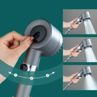 Modes Adjustable High Pressure Water Saving Massage Portable Filter Shower Head Hook Hose Bathroom A