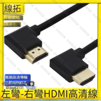 【全球優品匯】【抗干擾 純銅芯】雙彎頭 HDMI 公對公 90度左右彎 超短視頻信號高清連接線 側彎細線短線 高清視頻線