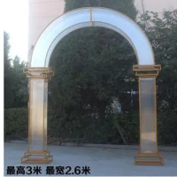Wedding new sun board arch background decoration wrought iron crystal door wedding stage layout decoration props screen