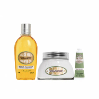 【L’Occitane 歐舒丹】官方直營 杏仁沐浴奢寵組(沐浴油500ml+護手霜30ml送緊膚凝霜20ml/卸防曬/618限定)