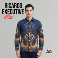 RICARDO kemeja batik pria lengan panjang BIRU KBJ 32581 M