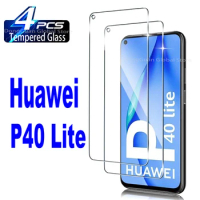 2/4Pcs Tempered Glass For Huawei P40 Lite P20 Pro P30 Lite Screen Protector Glass Film