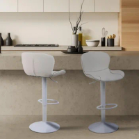 Home bar stool PU leather counter height bar stool with backrest modern armless bar stool 2 piece set