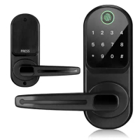 Smart Door Handle Lock with Keypad：Yamiry Fingerprint Lock - Keyless Entry Door Lock for Front Door - Digital Door Lock - WiFi D