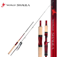 SHIMANO World Shaula Universal Fishing Rod 2/3 Sections Spinning Casting Rod Closed Lenght 130cm With Hard Case
