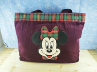 【震撼精品百貨】Micky Mouse 米奇/米妮  絨布手提袋-紫 震撼日式精品百貨