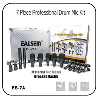 Drum Instrument Microphone 7 Piece Wired Mic Kit Dynamic - Set Mic Drum Instrumen ES 7A