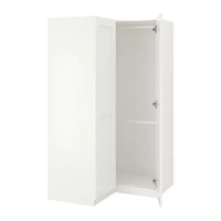 PAX/GRIMO 轉角衣櫃/衣櫥, 白色/白色, 110/110x201 公分