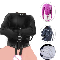 PU Leather Straitjacket BDSM Restraint Body Harness Armbinder Adult Game Straight Jacket Slave Costume Sex Toys for Women