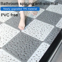 1pc Non-slip Bath Mat Waterproof Rug Bathroom Carpet Anti Slip Suction Feet Massage Cushion Pad Toilet Splicing Floor Shower Mat