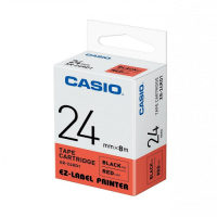 CASIO  標籤機專用色帶-24mm【共有5色】紅底黑字(XR-24RD1)
