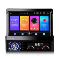 7" Android 10.0 OS One Din Car DVD Multimedia System Player Single Din Car GPS 1 Din Car Radio with Motorized Retractable Screen